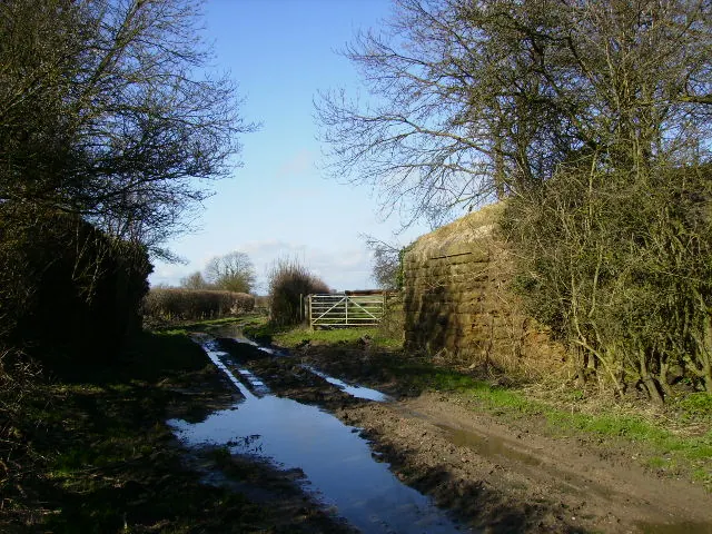 Remains of railway bridge near to Baxby Manor