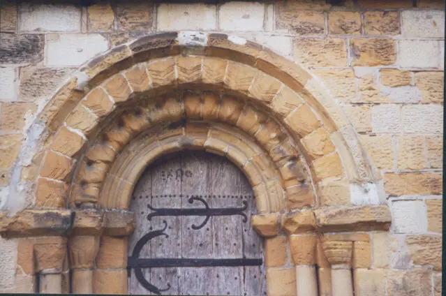 Norman church door, St Oswald's Sowerby
