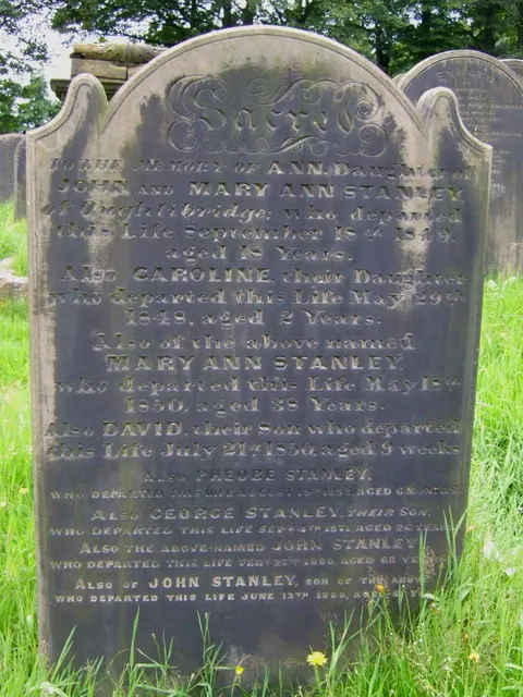 Gravestone in High Bradfield Churchyard