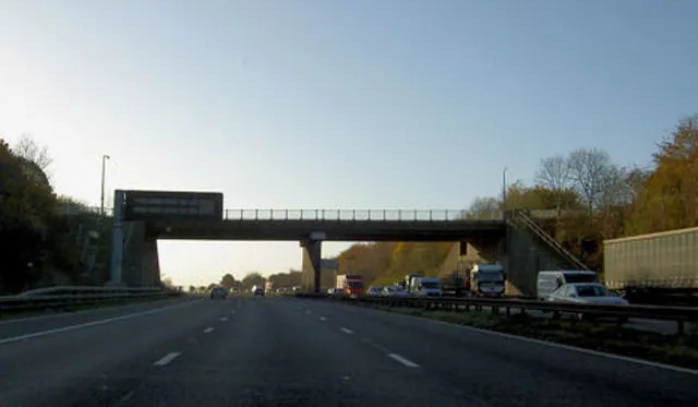 Bridge across the M1 to Wales