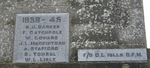 Romanby War Memorial Plaque for WWII on the North Face