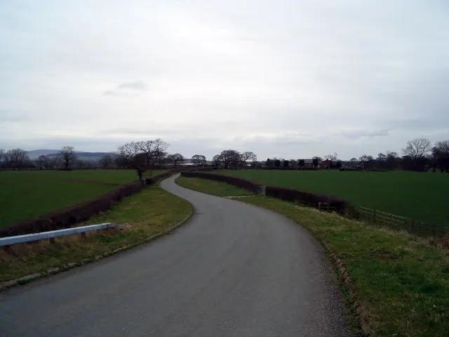 Looking East from the Motorway bridge towards Barton Old Hall Farm