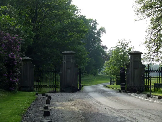 Entrance gates to Combermere Abbey