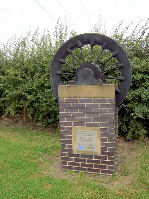 Monument to commemorate opening by Mayor of Barnsley the Dearne Valley Parkway.