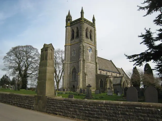 St Martin's church and the War Memorial, Osmaston